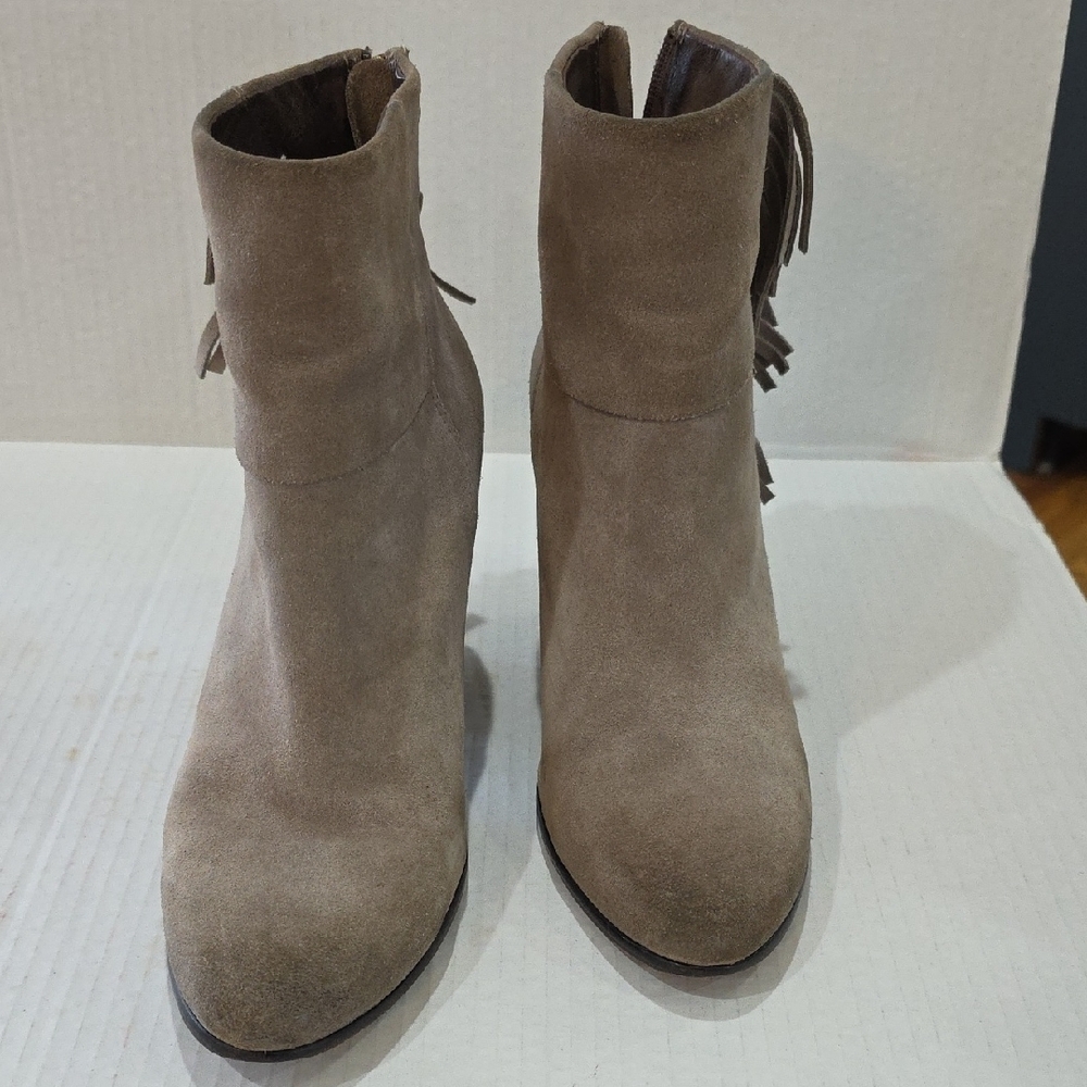 Ash Quick Suede Fringe Women's Ankle Boots - Tan Size 8 - Picture 4 of 9